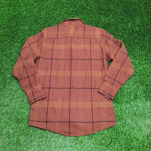 Vintage 90s Western Plaid Button Shirt Small 19x29 Brown - Picture 2 of 11